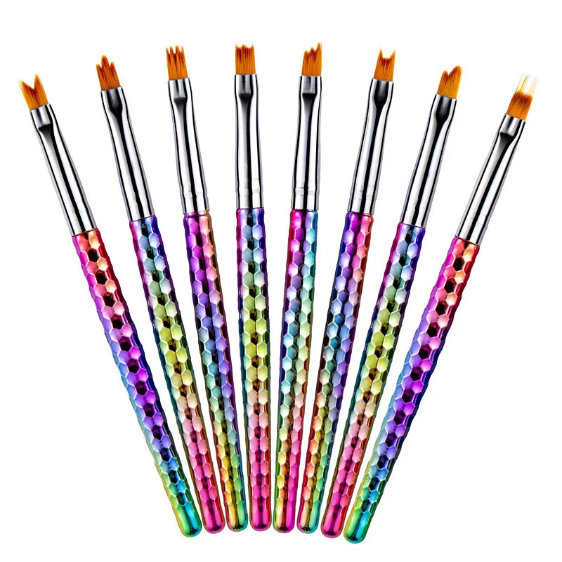 8Pcs Nail Brush Set Gradient Drawing Pen Flower Paint Acrylic Tools Brushes For Manicure UV Gel Polish 6
