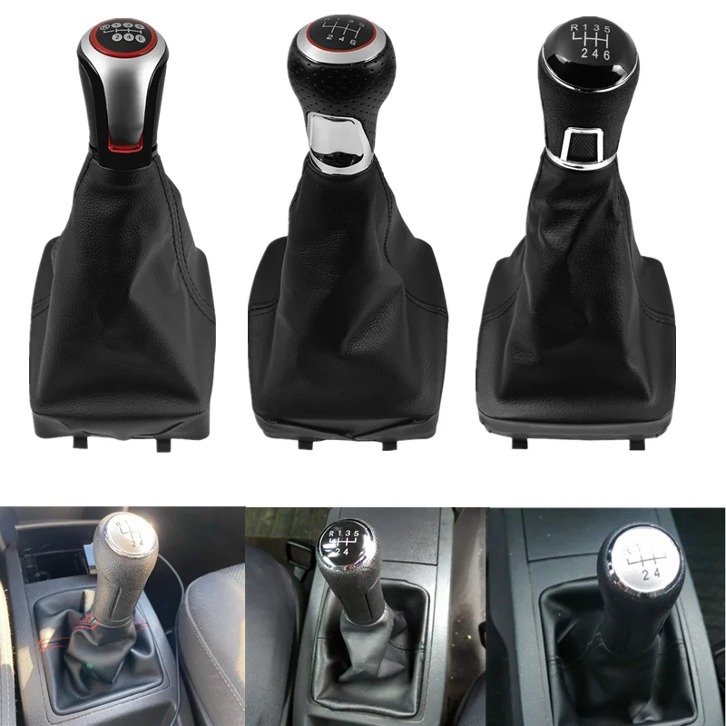 5/6 Geschwindigkeit Schaltknauf Gamasche Boot Abdeckung Kragen Für Volkswagen Vw Polo 9N 9N2 Gti 2002 2003 2004 2005 2006 2007 2008 2009