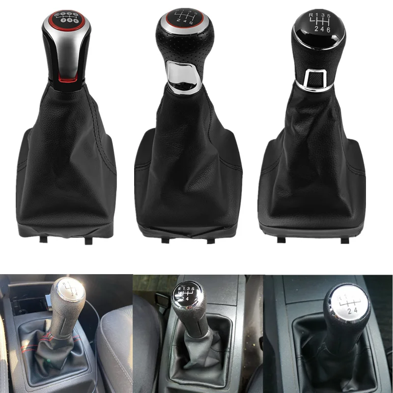 Gear Shift Knob Lever Shifter Pu Leather Gaitor Boot For Volkswagen Vw Polo  9n 9n2 Gti 2002 2003 2004 2005 2006 2007 2008 2009 - Gear Shift Knob -  AliExpress