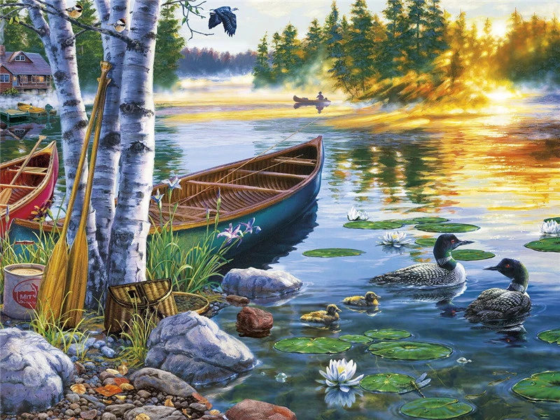 SZGD816 AZQSD сделай сам, 50x40 см, краски по номерам для пейзажей, украшения дома, масляные краски по номерам, полный набор для взрослых - Цвет: SZGD816