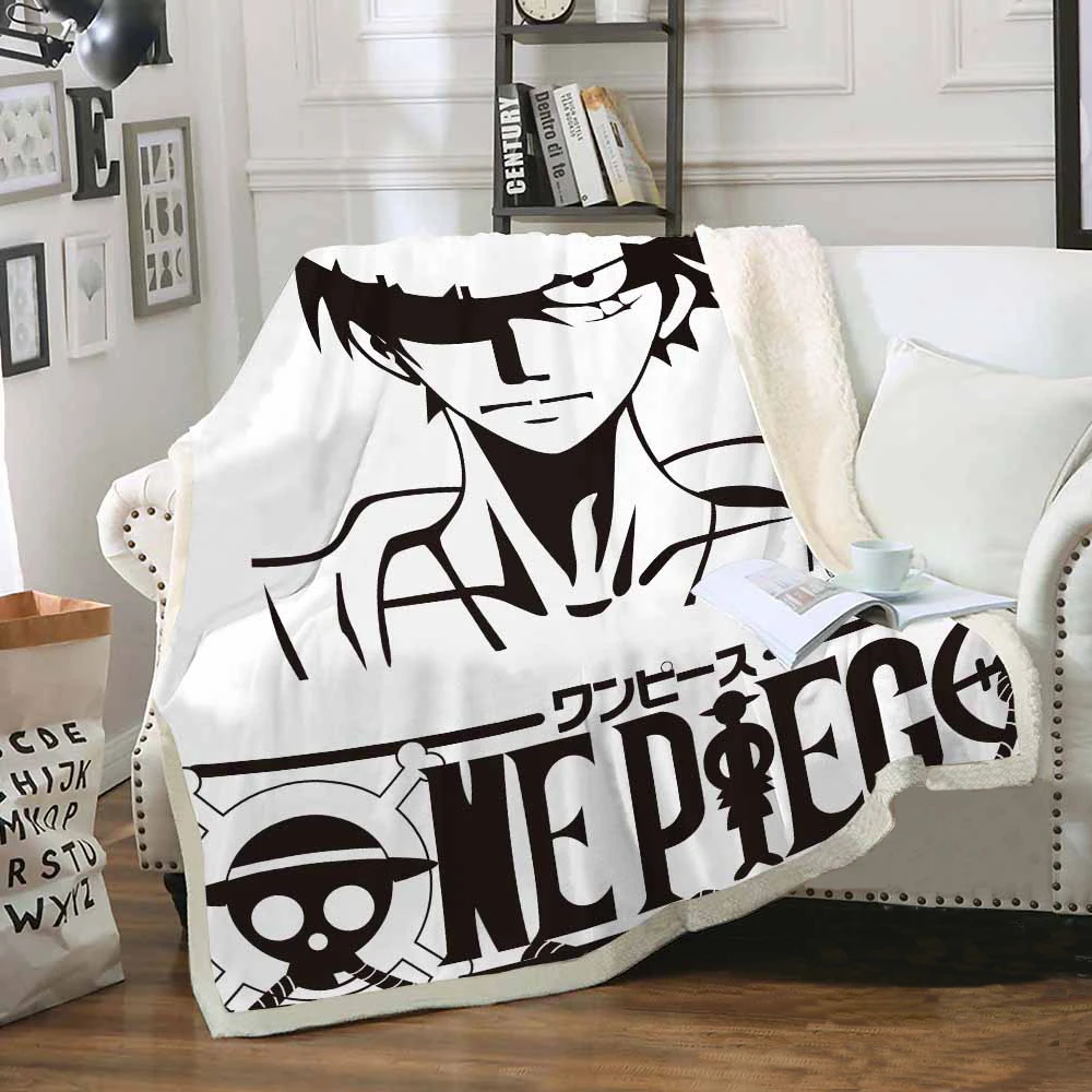 Blanket One Piece Printed Flannel Fleece Blanket Cartoon Anime Luffy Sofa Throw Blanket Boy 150 Bed Set Adult Children Blanket Blankets Aliexpress
