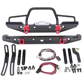 

1/10 RC Rock Crawler Metal Front Bumper with Led Light for Axial SCX10 9004 RC Parts Accessories for RC Crawler