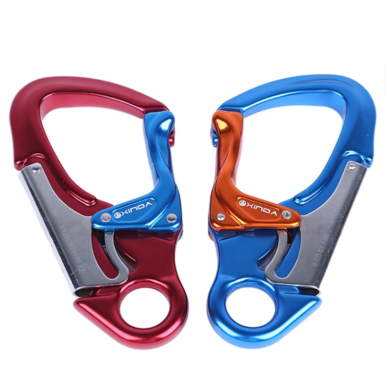 

Outdoor Rock Climbing Master lock Carabiner 30KN Downhill Safety hook Via Ferrata Buckle Working At Height Equipment