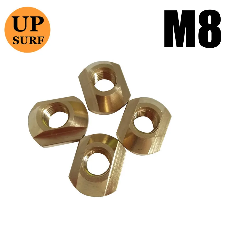 4 PCS New Hot M8 / M6 Hydrofoil Mounting Brass T-Nuts For Water Sports Surfing All Hydrofoil Tracks Surfing Outdoor Accessories