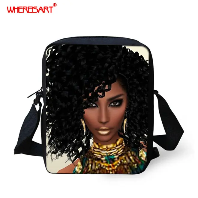 WHEREISART черная африканская женская сумка-мессенджер с принтом женские сумки маленькая Лоскутная сумка через плечо Sac главный кошелек Bolsos - Цвет: YQ3429E