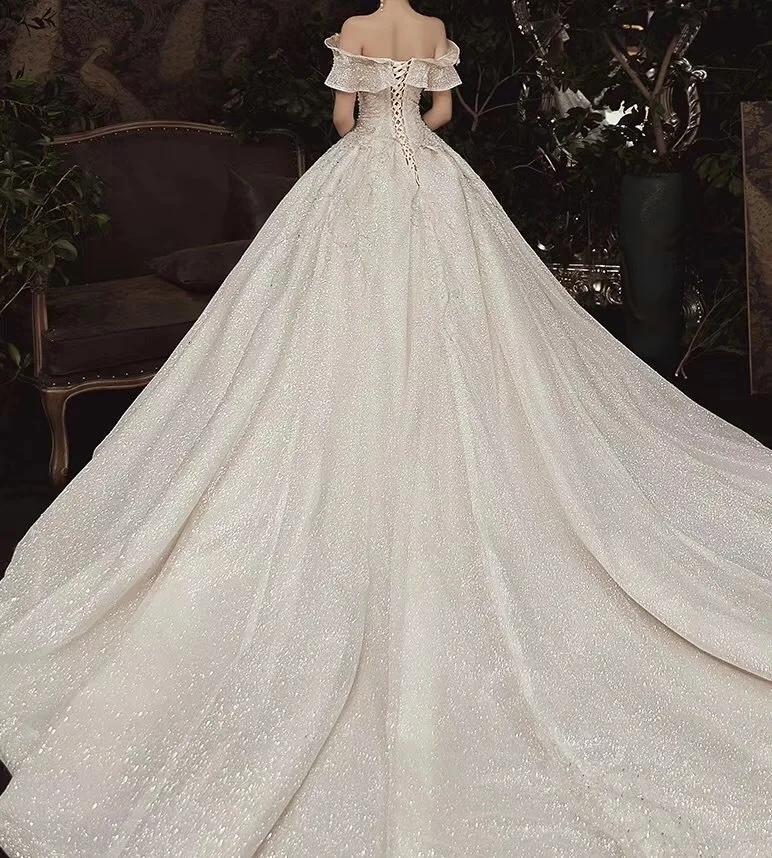 BacklakeGirls Vestido Novia Boho Элегантное свадебное платье сексуальное с вырезом лодочкой и открытыми плечами женское платье для свадьбы Novias реальные фотографии