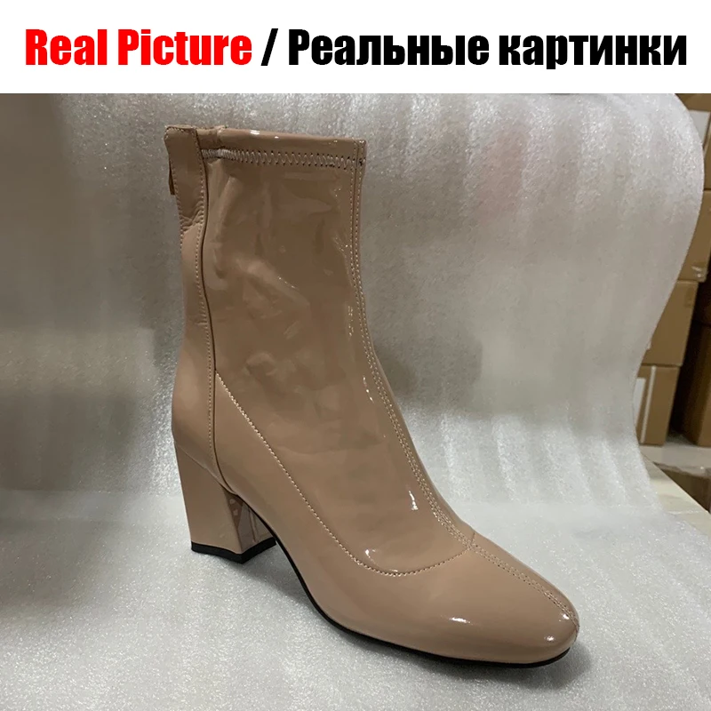 DORATASIA/Новые Брендовые женские туфли из искусственной кожи на высоком массивном каблуке размера плюс 33-46, Женские Повседневные Вечерние осенние ботильоны
