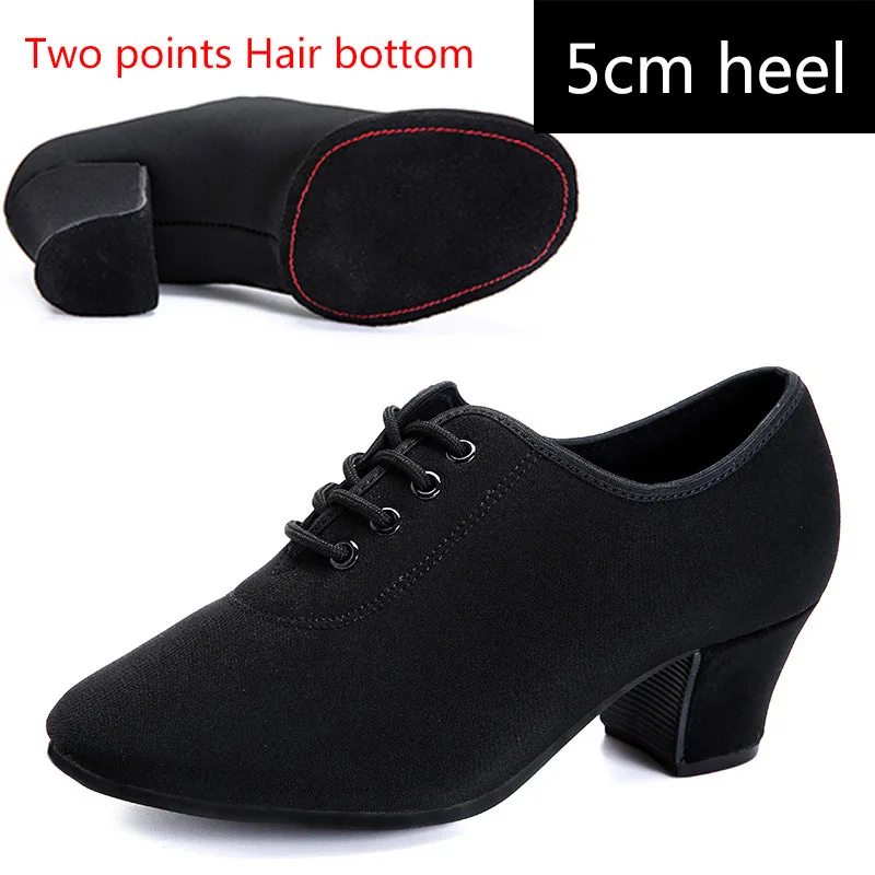 black Hair base 5cm Модные Танцевальные Кроссовки; женская Обувь для бальных танцев; Танцевальная обувь для сальсы, танго; женская обувь для современных танцев - Цвет: black Hair base 5cm
