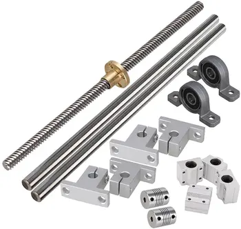 

Industrial Combination,400mm Horizontal Optical Axis & 8mm Lead Screw Dual Rail Shaft Support Pillow Block Bearings & Coupler