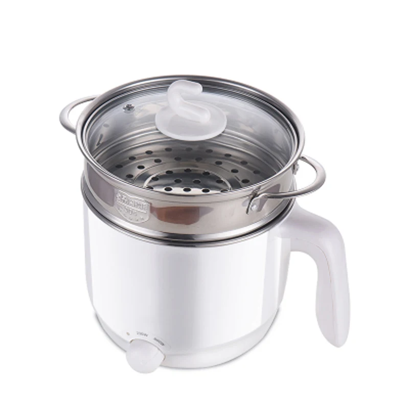 

Multifunction Electric Skillet Stainless Steel Hot Pot Noodles Rice Cooker Steamed Egg Soup Pot Mini Heating Pan 1.5L EU US