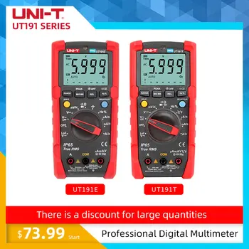 

UNI-T UT191E/UT191T Digital Multimeter Military Quality IP65 Waterproof NCV Ture RMS 6000countCapacitance Frequency Temperature