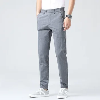 

men's pants High Quality striped suit pants men dress pants men business trousers Office casual social pants men's classic pants