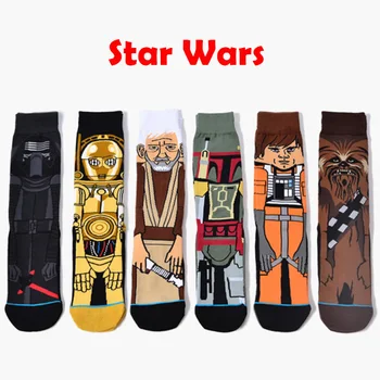 

6 Pairs Happy Socks Mens Funny Socks Brand Cotton Men's Dress Socks Novelty Warm Art Socks Socken Herren Thick Wool