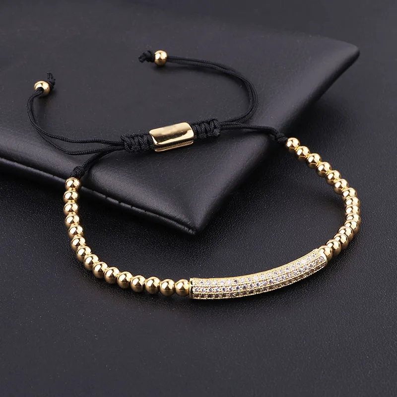 High Quality Stainless Steel Beads CZ Pave Hand Crown Charm Handmade Macrame Friendship Bracelet Female Male Jewelry Gift - Image 4