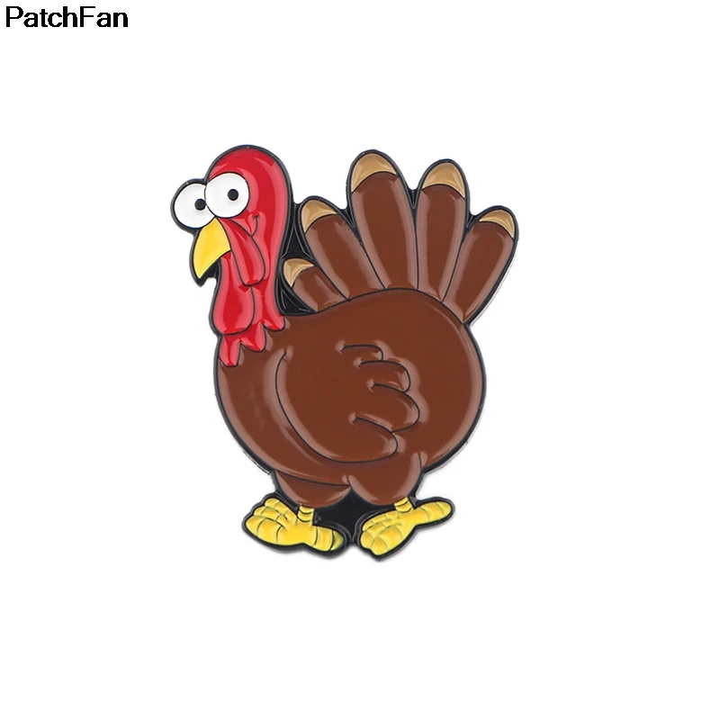 Patchfan милый индейка цинк галстук мультфильм забавные булавки рюкзак одежда броши для мужчин и женщин шляпа Декоративные значки медали A2410