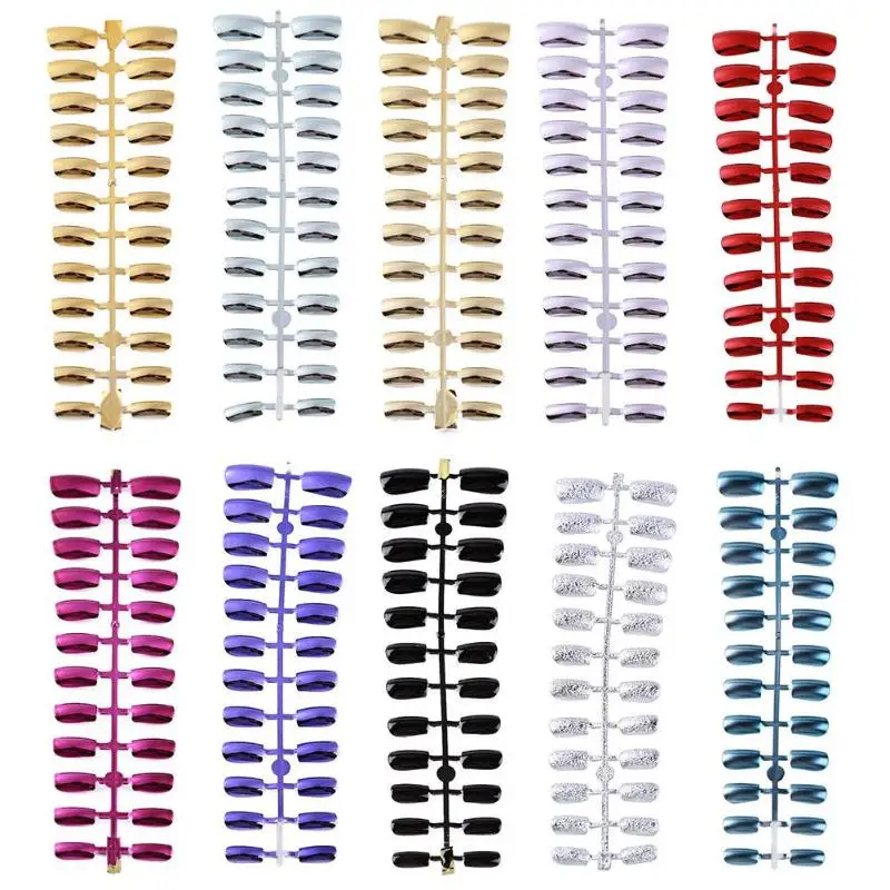 

24pcs/pack Short Flat-headed Fake Nails Plastic False Nail Art Nail Tips Design For Nails Accessoires Fake Nails