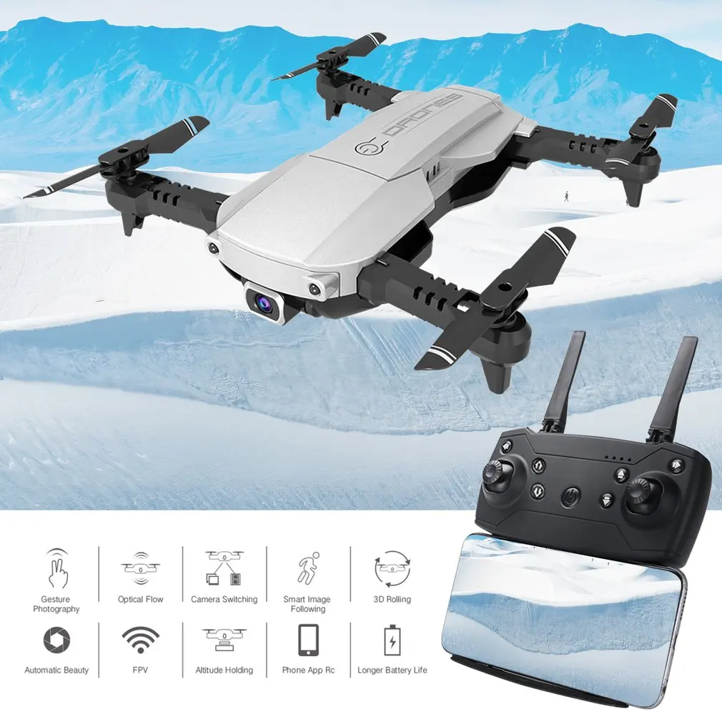 Складной 2,4 ГГц WiFi FPV Дрон 1080P камера RC Дрон в режиме реального времени Трансмиссия самолет игрушка с 2 батареями