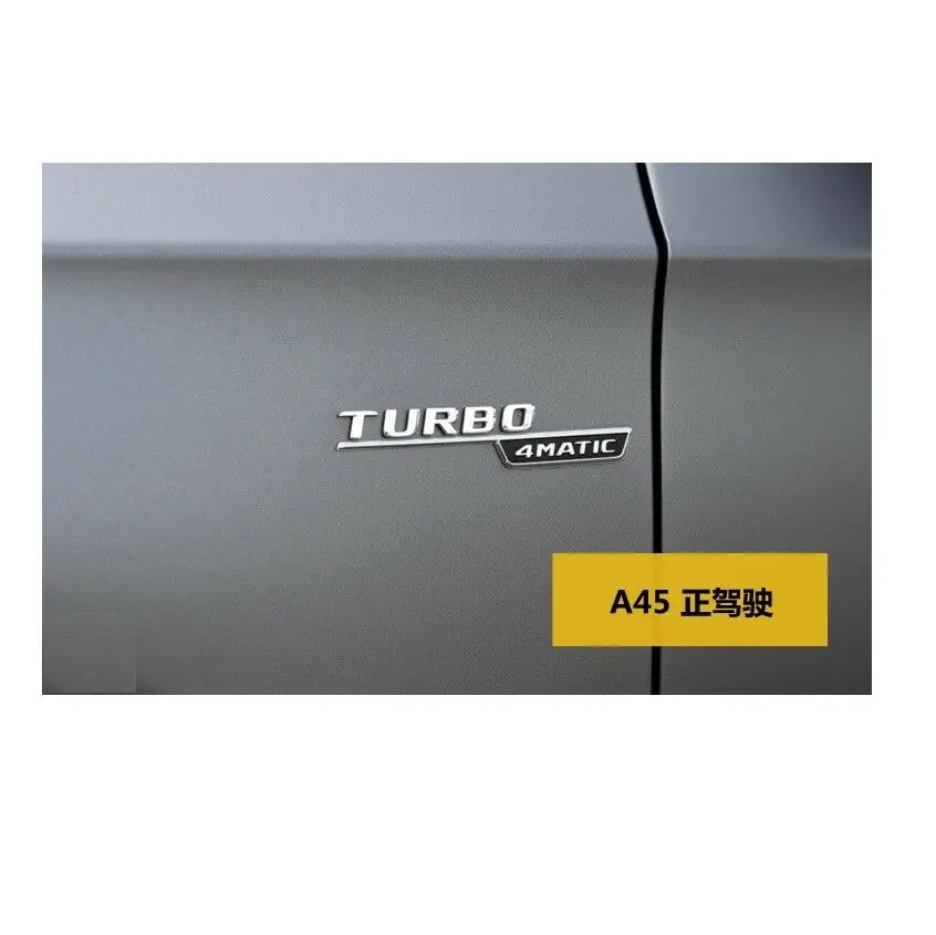 Плоская хром для TURBO 4MATIC буквы значок в виде крыла автомобиля эмблемы для Mercedes Benz