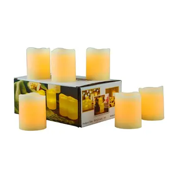 

6pcs Flameless Candles Battery Operated Optical Fiber Wick Flickering LED Electric Tea Light Wedding Christmas Decor AXYC