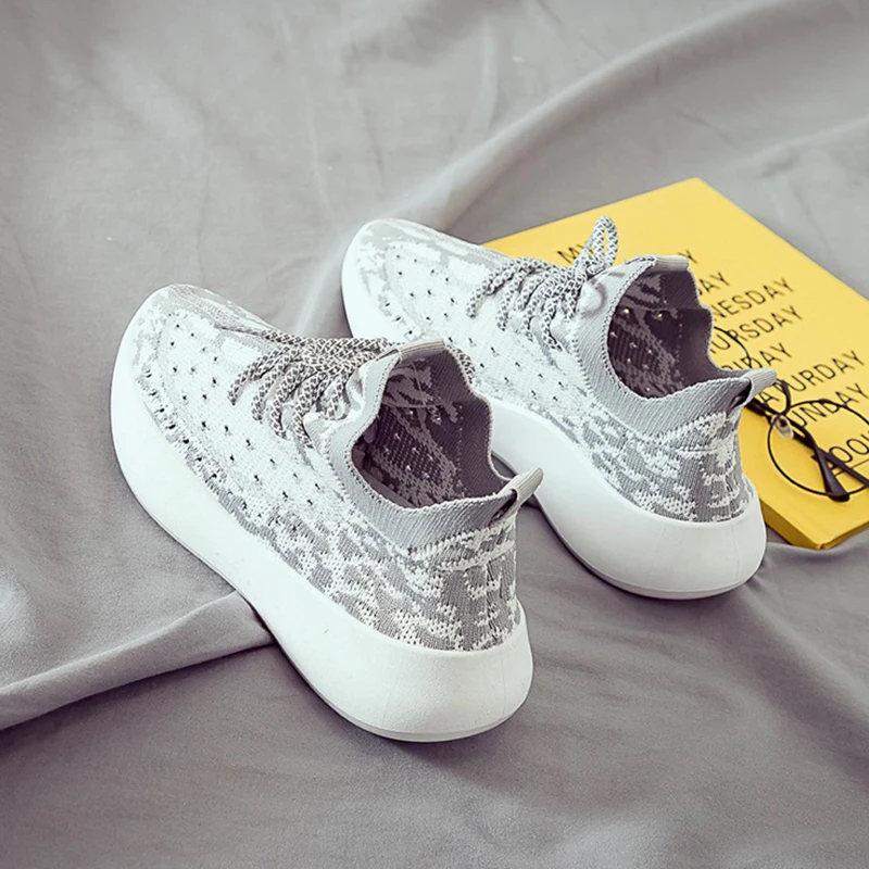 grey women shoes Женская обувь; модная весенняя женская повседневная обувь из сетчатого материала; обувь на плоской подошве со шнуровкой; сезон осень; легкая дышащая обувь для фитнеса - Цвет: grey women shoes