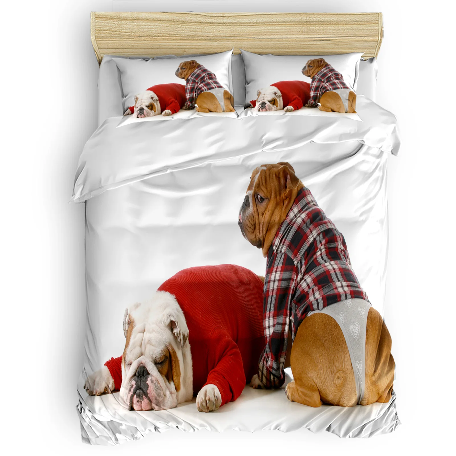 Smoking Dog Bulldog Leisurely Sofa Modern Bedding Set For Adult Kids Comforter Cloth Duvet Cover Nordic Bed Covers 