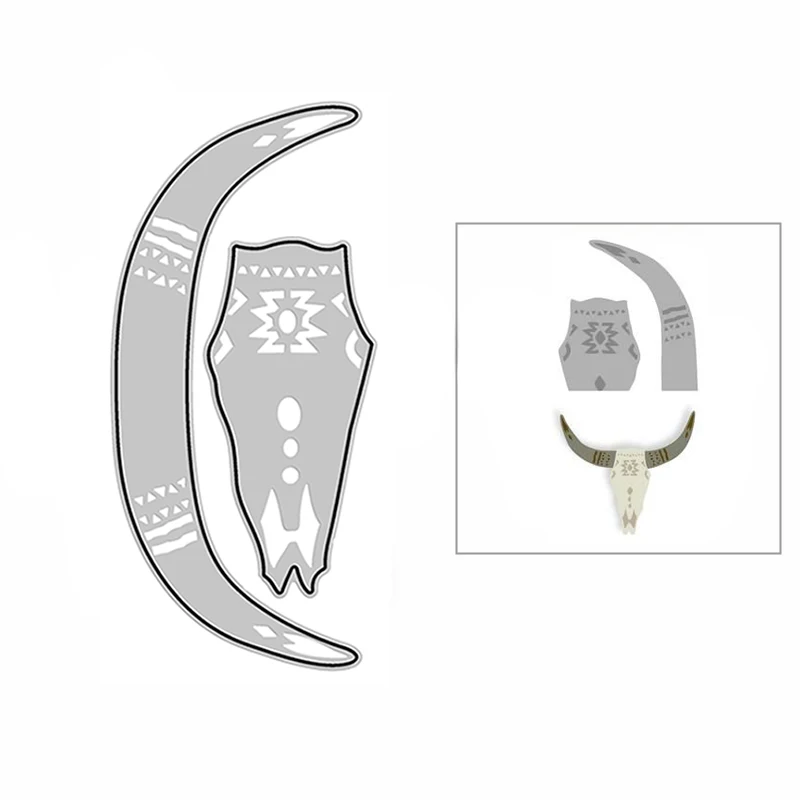Новый 2021 Ox Horn Head DIY ремесло металлический Трафаретный вырубной штамп для