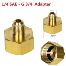 

1/4" Male To 3/4" Female SAE Auto Car Air Conditioner Adapter Refrigerant Bottle Adapter For R134A 1/4SAE G3/4 HVAC Systems Part