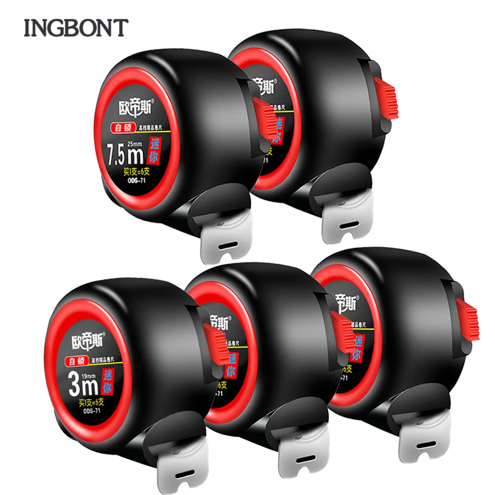 

INGBONT 3/5/7.5/10M High Precision Steel Measurement Tape New Drop-Resistant Auto Lock Thickened Retractable Ruler Gauging Tool