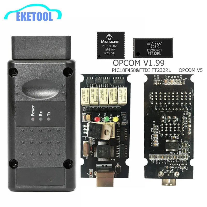 Firmware mais recente OPCOM 1.99 1.95 1.78 1.70 1.65 OBD2 CAN-BUS Code Reader Para Opel OP com Diagnóstico OP-COM PIC18F458 FTDI Chip