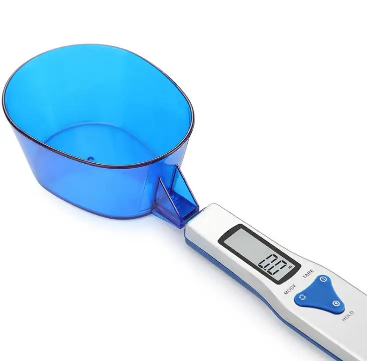 500g/0.1g 휴대용 LED 전자 저울 측정 숟가락 음식 다이어트 우편 블루 주방 디지털 규모 측정 도구 SN1575