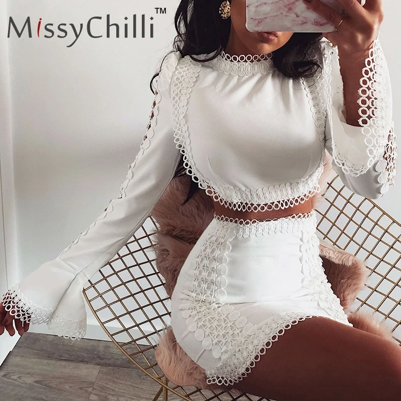 Женское кружевное платье MissyChilli Белое Облегающее Платье в стиле пэчворк с