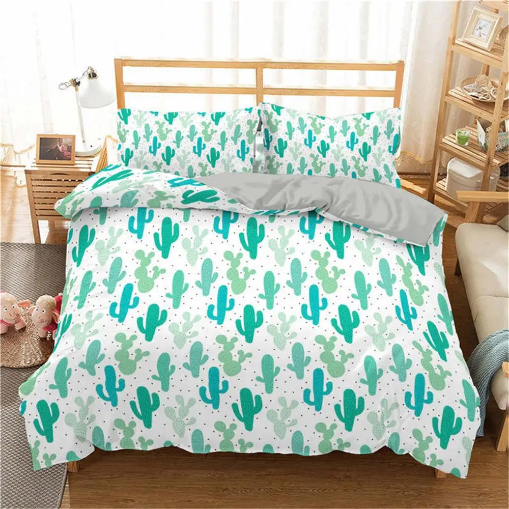 

Boniu Cactus Printed Bedding Set 3d Plant Bedclotes Single Full Queen King Size Home Decoration For Adults Bedspread Bed Sets