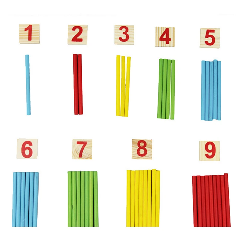 High quality 23.3*16*3CM wooden digital stick learning box kindergarten math teaching aid early education toys