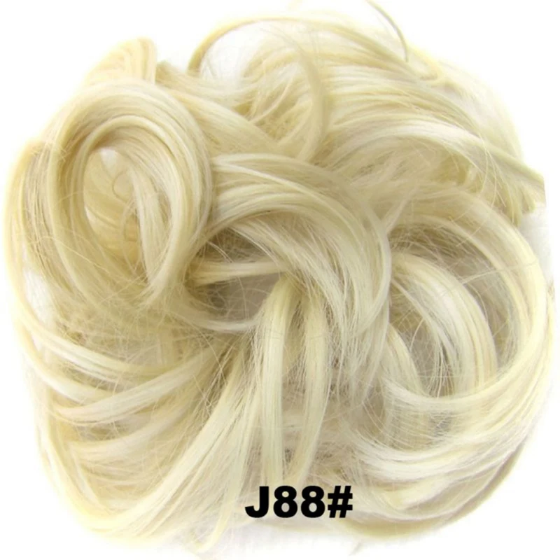 Женские высокотемпературные эластичные волнистые кудрявые синтетические шиньоны, аксессуары для волос для женщин и девушек - Цвет: 17