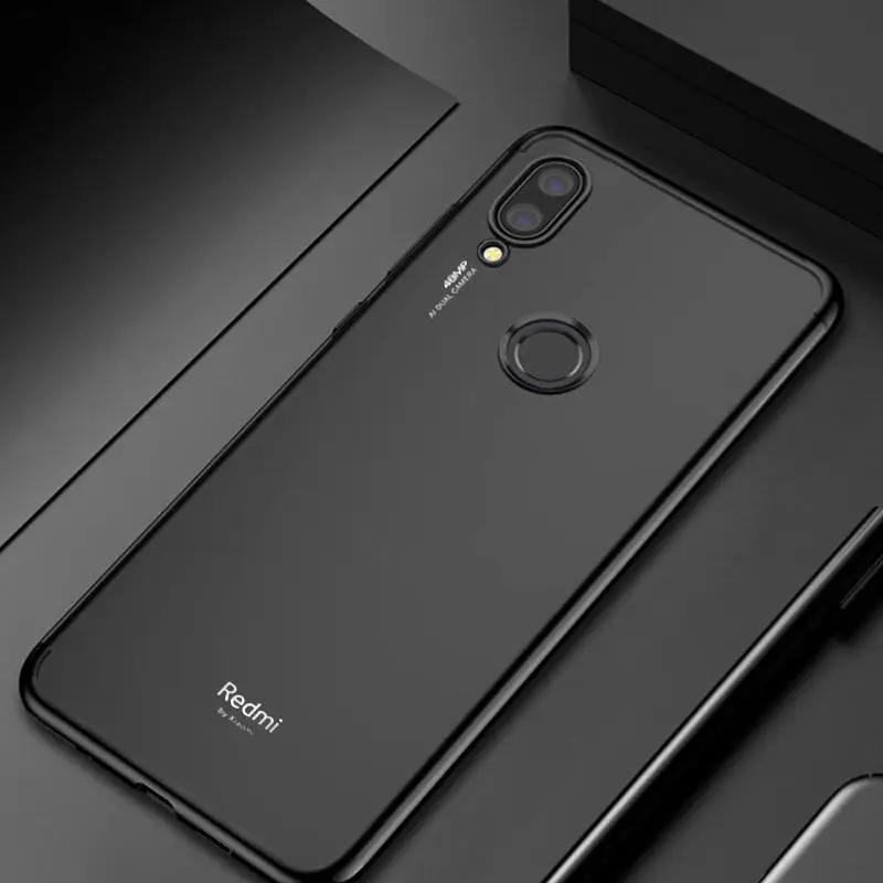 Покрытие чехол для Xiaomi mi 9T Pro CC9 CC9E A3 Lite Red mi K20 Note 8 7 6 5 Pro 7A чехол прозрачный задняя крышка на красный mi Note8 чехол - Цвет: Черный