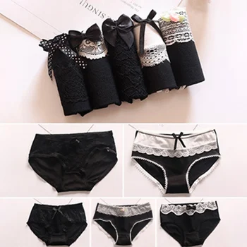 

5pcs/set Plus size Panties hot selling Cotton Women's Cartoon Printing Cute Underwear Calcinha Briefs Sexy Girls lingerie L-XXL