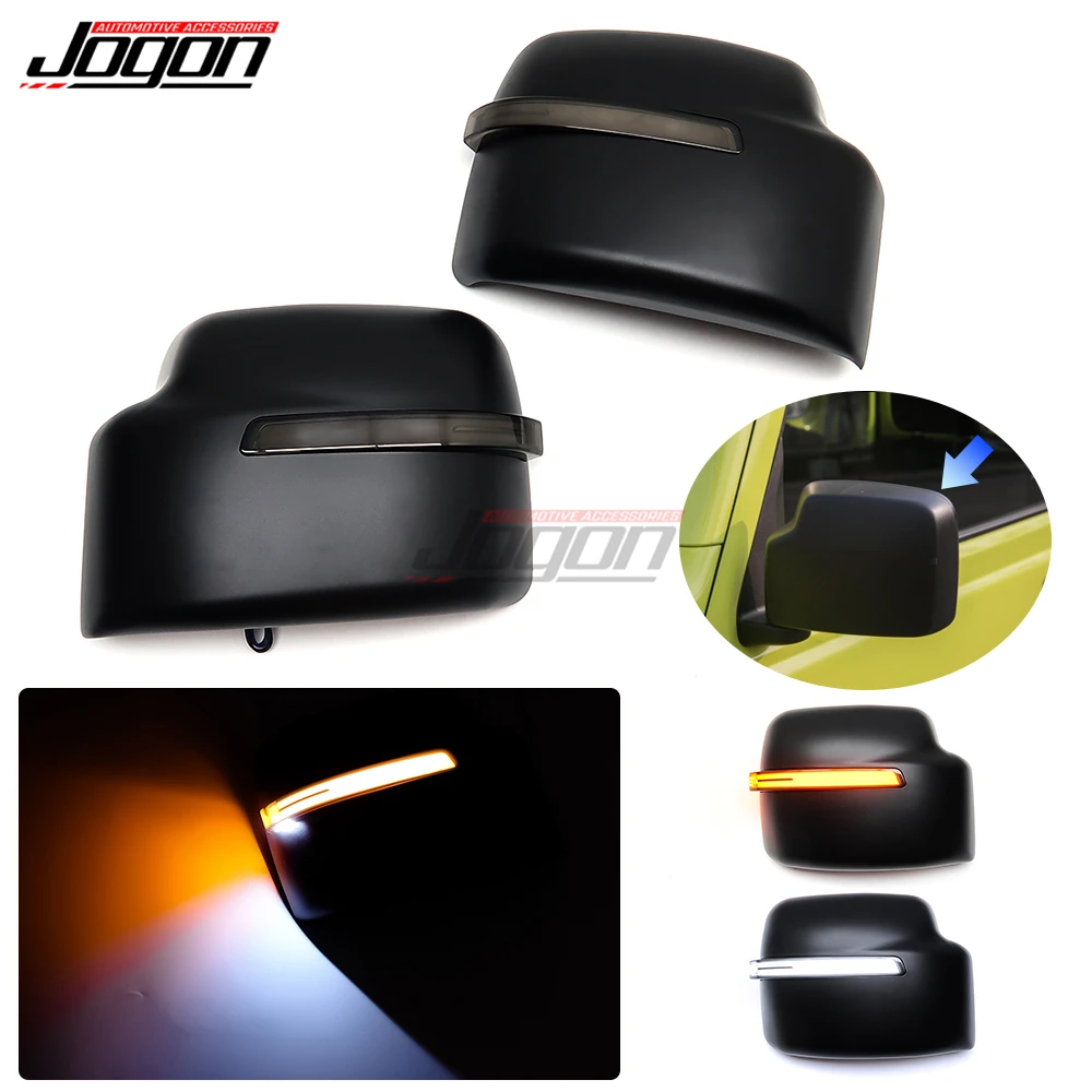 US $197.10 For Suzuki Jimny JB64W JB74W 2019 2020 LED Dynamic Turn Signal Mirror Caps Sequential Indicator Light White Puddle Parking Lamp