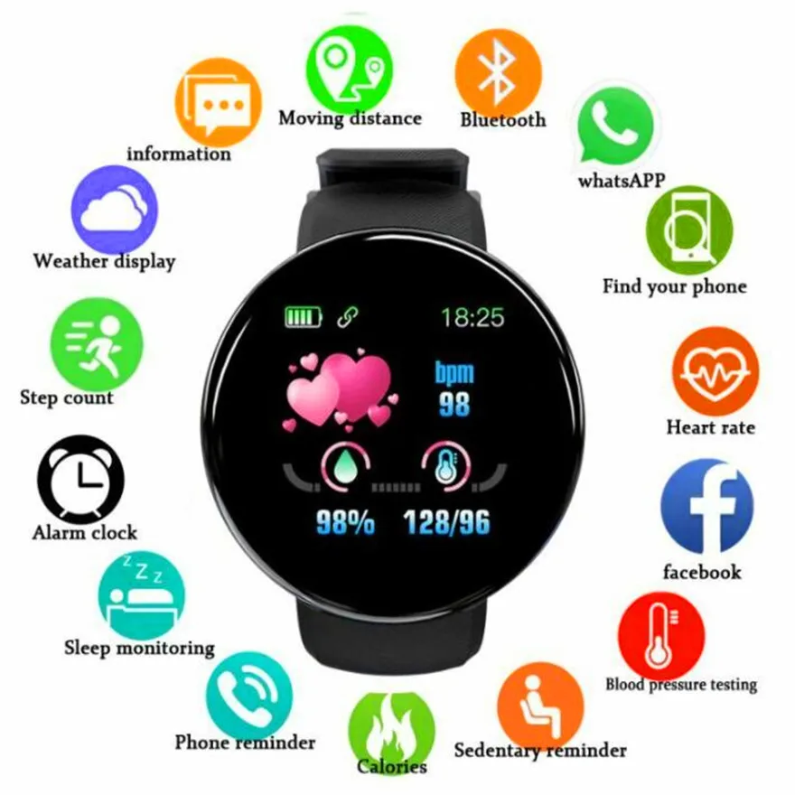 

Heart Rate Monitor Blood Pressure Watch Smart Band Bracelet Smartband Wristbands Fitness Tracker Android Cicret Activity Adult