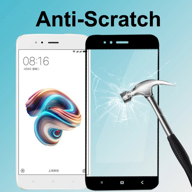 Армированное Защитное стекло для xiaomi a1 a2 5x 6x, защита экрана xiami xiomi a 1 2 5 6, защитная пленка, полное покрытие