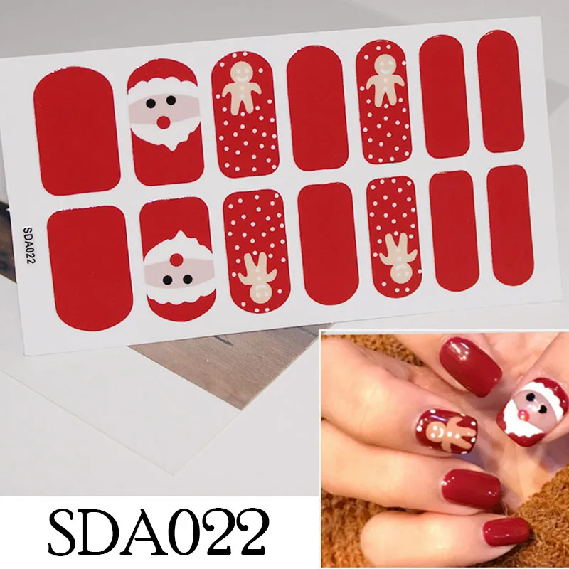 SDA022 LADY KINDOM, Рождественская серия, наклейки для ногтей, водостойкие, наклейки для ногтей, s, Санта Клаус, наклейки для ногтей, наклейки на Рождество(SDA020-039 - Цвет: SDA022