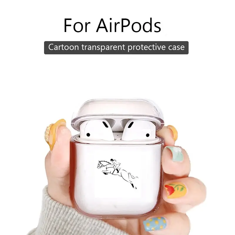 Чехол для беспроводной bluetooth-гарнитуры airpods 1 2 3 чехол из ТПУ креативный Jockey Horse Racing