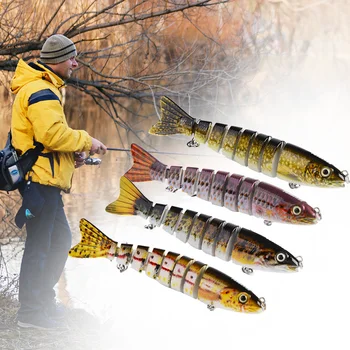 

12.5cm 19.15g Sinking Wobblers 8 Segments Fishing Lures Multi Jointed Swimbait Hard Bait Fishing Tackle For Bass Isca Crankbait