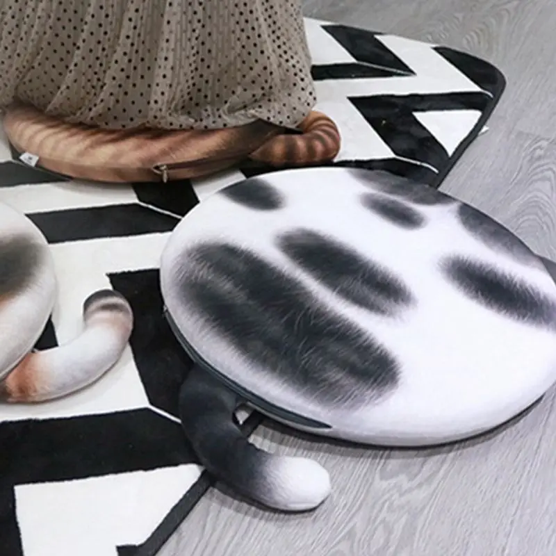 Креативное моделирование Kitty Cat 3D цифровая печать подушка для сиденья круглая мягкая пена памяти мультфильм плюшевый диван Подушка для стула подарок