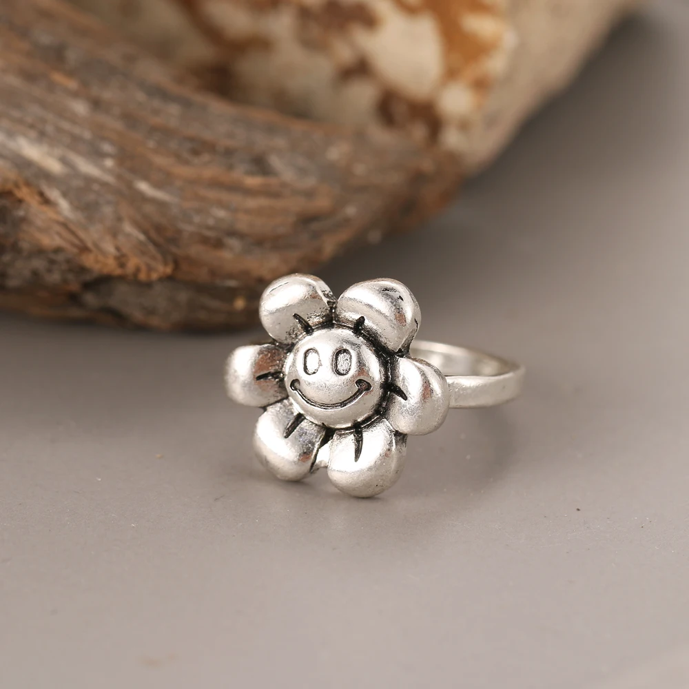 Silver Ring Finger Ring Vintage For Women Men Butterfly Mushroom Angel Cross Skeleton Punk Gothic Ring For Teens Fashion Jewelry