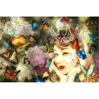 

Full round square Diamond embroidery 5d DIY diamond painting Cross stitch butterfly 5d Diamond mosaic Fantasy fairy woman