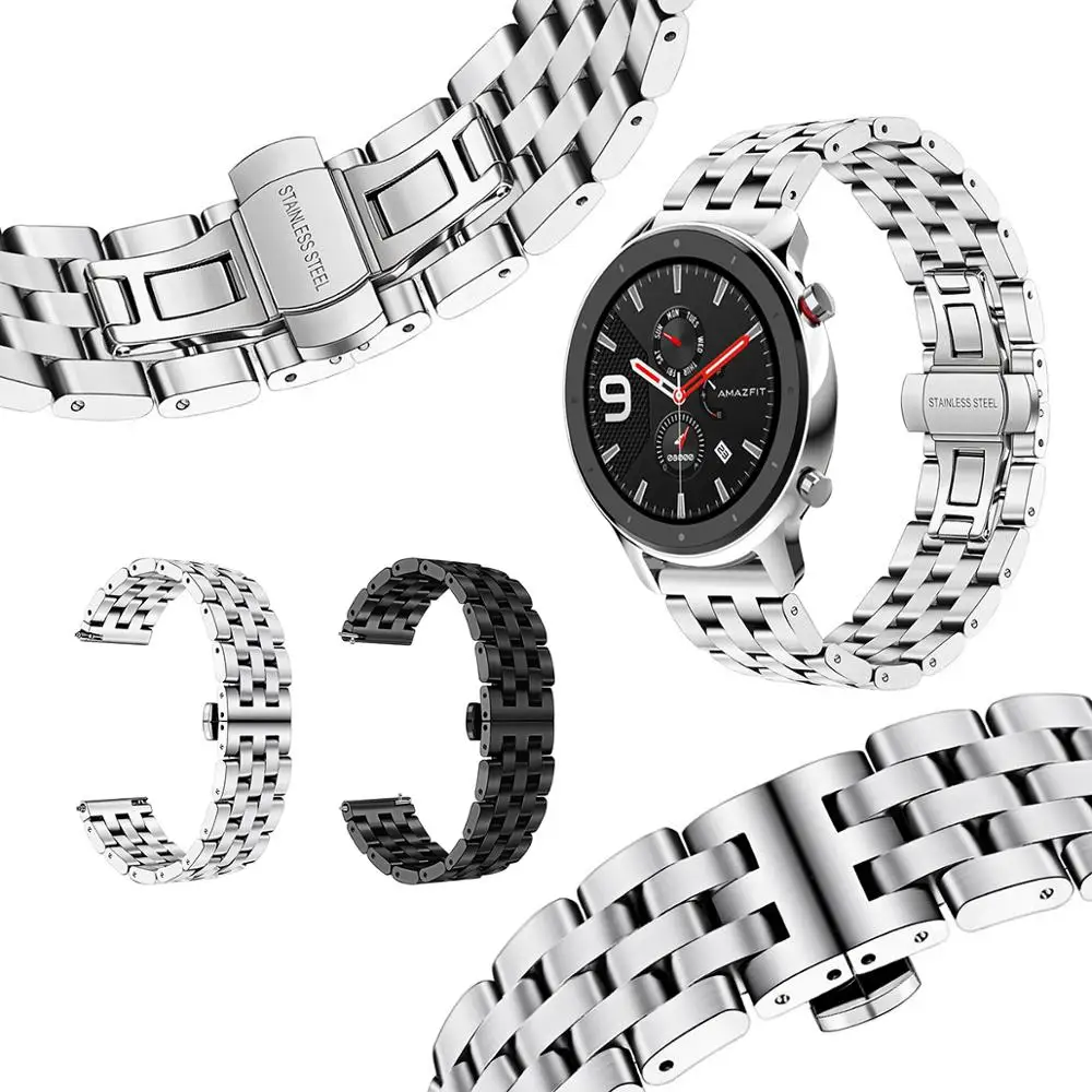 

Stainless Steel Watchband Quick Release Strap for Ticwatch Pro / E2 / S2 / E Samsung galaxy watch 46mm / Gear S3 Wrist band