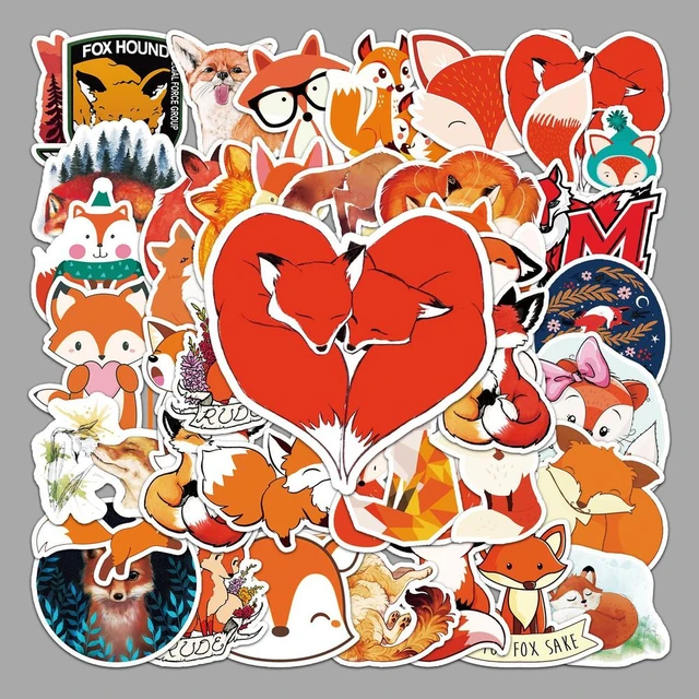 10/20/50pcs Lovely Fox Stickers Children Stationary Notebook Refrigerator  Kawaii Vinyl Decal DIY Sticker for Kids Girls Toy Gift - AliExpress