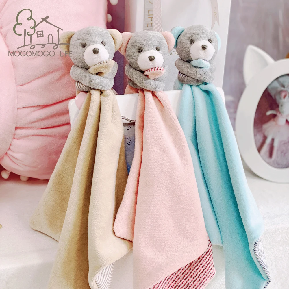 MOGO Baby Bib Comforter Bunny Newborn Appease Security Blanket Cute Toys Soft Unisex Infant Saliva LuxuryTowel Multi Function осень зима пик шапка с ухом flaps unisex мальчики вязаные руна шляпа симпатичный baby шарф beanies