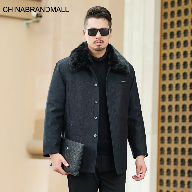 

Winter Thick Men Plus Fat Plus Size Can Detachment Cotton-padded Jacket Two-piece Set Male Middle Age Fat Man Thicken Keep