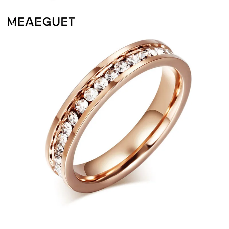 Женское вечерние ЦО из нержавеющей стали с фианитом 4 мм|fashion rings for women|rings womenring |